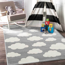Load image into Gallery viewer, Piccolo  Grey White  Cloud Kids Rug
