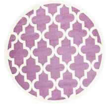 Load image into Gallery viewer, Piccolo Violet Pink and White Lattice Pattern Kids Rug
