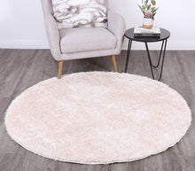 Load image into Gallery viewer, Puffy Soft Shag Round Rug Ivory
