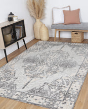 Load image into Gallery viewer, Barkot Beas Charcoal &amp; Beige Cotton Blend Rug
