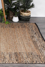 Load image into Gallery viewer, Hamza Hand-Woven Jute Black Boarder Jute Rug
