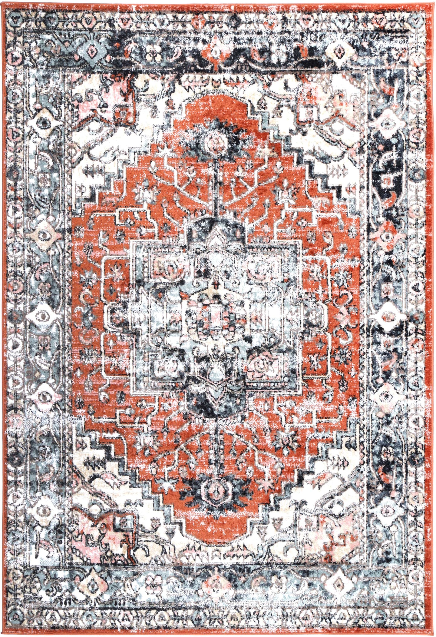 Florence Traditional Terracotta Rug freeshipping - Rug Empire