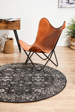 Load image into Gallery viewer, Evoke Estella Charcoal Transitional Round Rug
