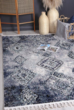 Load image into Gallery viewer, Noosa Navy Blue Diamond Abstract Rug - Rug Empire
