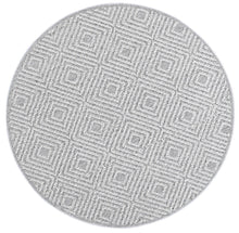 Load image into Gallery viewer, Barbados Fugui Grey Geometric Round Outdoor/Indoor Rug
