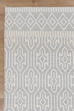 Load image into Gallery viewer, Pune Geometric Light Grey Wool Rug
