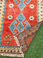 Load image into Gallery viewer, Vintage Handmade Red / Blue Runner - Rug Empire
