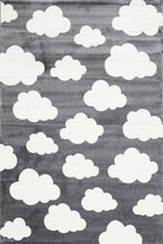 Load image into Gallery viewer, Piccolo  Dark Grey and White Cloud Kids Rug
