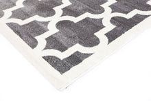 Load image into Gallery viewer, Piccolo Grey and White Lattice Pattern Kids Rug
