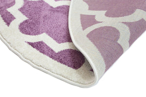 Piccolo Violet Pink and White Lattice Pattern Kids Rug