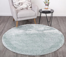 Load image into Gallery viewer, Puffy Soft Shag Round Rug Teal
