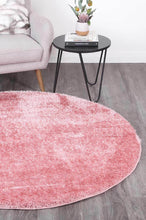 Load image into Gallery viewer, Puffy Soft Shag Round Rug Pink
