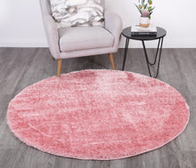 Load image into Gallery viewer, Puffy Soft Shag Round Rug Pink
