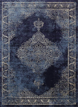 Load image into Gallery viewer, Arya Navy Blue Distress Rug - Rug Empire

