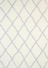 Load image into Gallery viewer, Moroccan Diamond Rug Cream Silver
