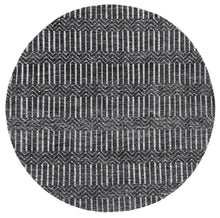 Load image into Gallery viewer, Barkot Attari Charcoal &amp; Beige Round Cotton Blend Rug
