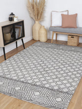 Load image into Gallery viewer, Shani Ajnala Charcoal &amp; Beige Cotton Blend Rug
