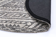 Load image into Gallery viewer, Shani Majitha Charcoal &amp; Beige Round Cotton Blend Rug

