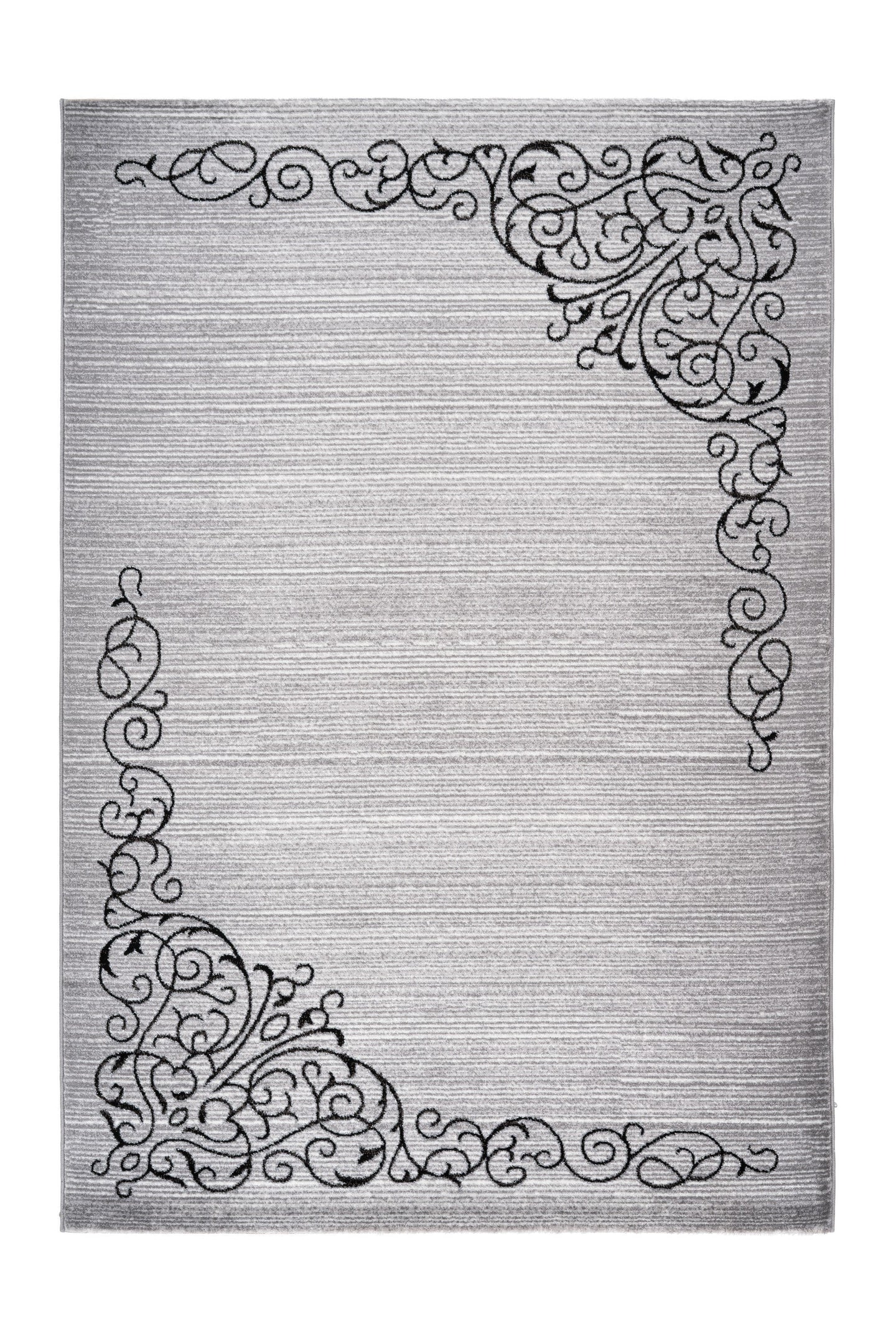 Aura 785 Silver Floral Border Rug - Lalee Designer Rugs