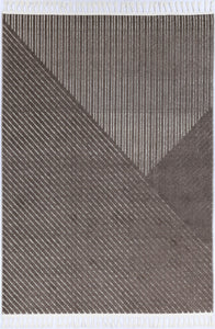 Sonia Cream Brown Geometric Striped Rug
