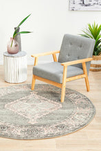 Load image into Gallery viewer, Palace 703 Grey Round Rug
