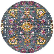 Load image into Gallery viewer, Babylon 210 Blue  Round Rug

