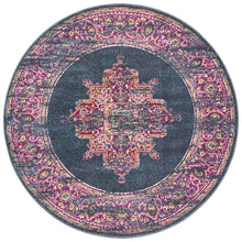 Load image into Gallery viewer, Babylon 211 Navy  Round Rug

