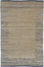 Load image into Gallery viewer, Kaza Hand-Woven Jute Blue Boarder Jute Rug

