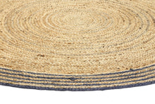 Load image into Gallery viewer, Capri Natural Round Grey Boarder Rug
