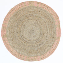 Load image into Gallery viewer, Capri Natural Round Pink Boarder Rug
