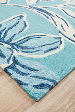 Load image into Gallery viewer, Cabana Whimsical Blue Floral Indoor Outdoor Rug
