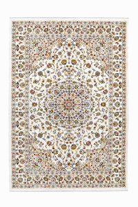 Classic 700 Cream Traditional Rug With Center Medallion - Lalee Designer Rugs