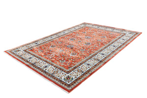 Classic 701 Rust Traditional Rug with Floral Patterns - Lalee Designer Rugs