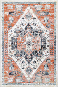 Florence Traditional Terracotta White Rug freeshipping - Rug Empire