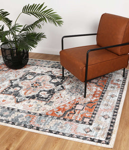 Florence Traditional Terracotta Charcoal Rug freeshipping - Rug Empire