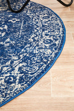 Load image into Gallery viewer, Evoke Oasis Navy Transitional Round Rug
