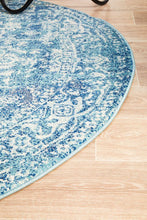 Load image into Gallery viewer, Evoke Muse Blue Transitional Round Rug
