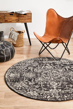 Load image into Gallery viewer, Evoke Scape Charcoal Transitional Round Rug

