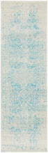 Load image into Gallery viewer, Evoke Glacier White Blue Transitional Runner Rug
