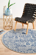 Load image into Gallery viewer, Evoke Frost Blue Transitional Round Rug
