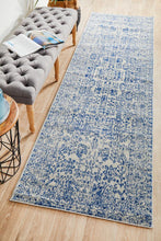 Load image into Gallery viewer, Evoke Frost Blue Transitional Runner Rug
