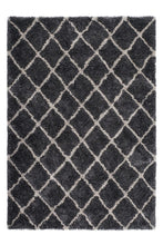 Load image into Gallery viewer, Grace 800 Graphite Diamond Pattern Shaggy Rug - Lalee Designer Rugs

