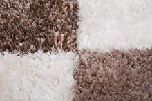 Load image into Gallery viewer, Grace 803 Nougat Checkered Shaggy Rug - Lalee Designer Rugs
