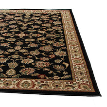 Load image into Gallery viewer, Herat Collection Traditional Floral Pattern Black Rug
