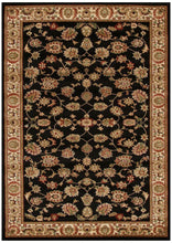 Load image into Gallery viewer, Herat Collection Traditional Floral Pattern Black Rug
