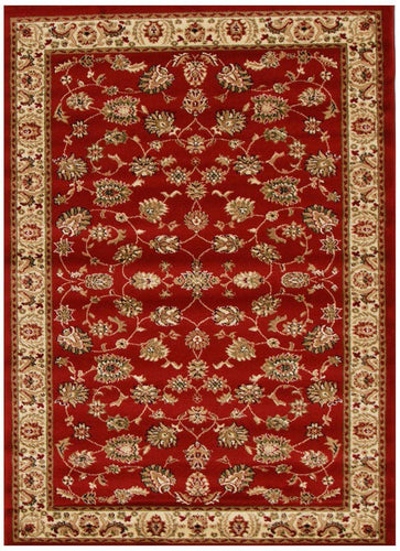 Herat Collection Traditional Floral Pattern Red Rug