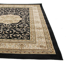 Load image into Gallery viewer, Istanbul Collection Medallion Classic Pattern Black Rug
