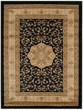 Load image into Gallery viewer, Istanbul Collection Medallion Classic Pattern Black Rug
