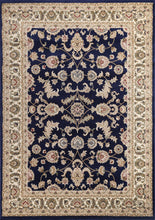 Load image into Gallery viewer, Ornate Navy Blue Traditional Bordered Ikat Rug
