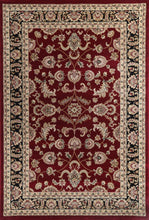 Load image into Gallery viewer, Ornate Black and Red Traditional Bordered Ikat Rug

